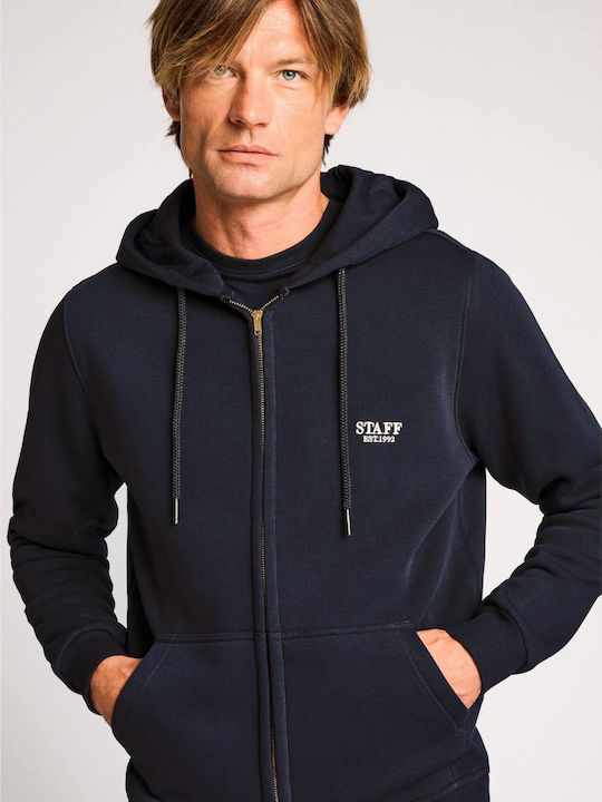 Staff Men's Sweatshirt Jacket with Hood Blue