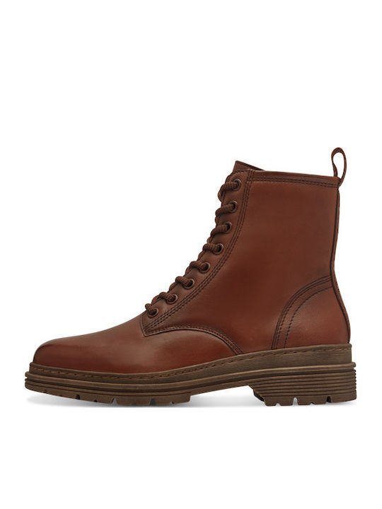 Leather Women's Ankle Boots Tabac Brown