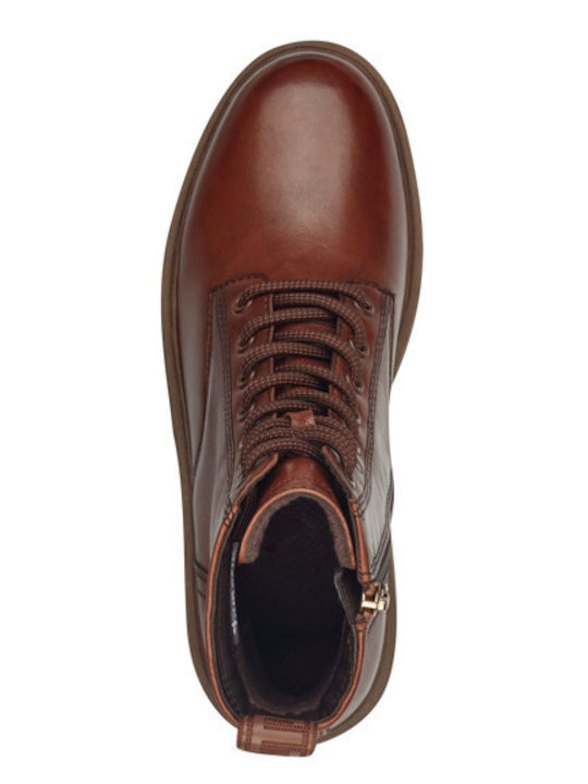 Leather Women's Ankle Boots Tabac Brown