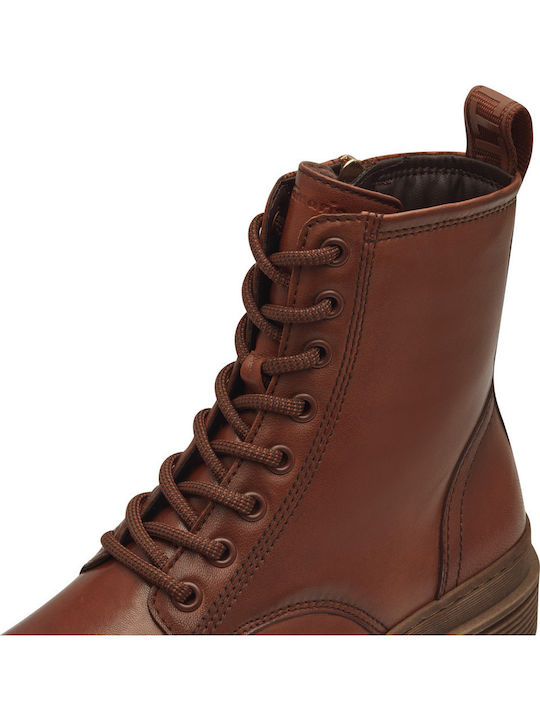 Leather Women's Ankle Boots Tabac Brown