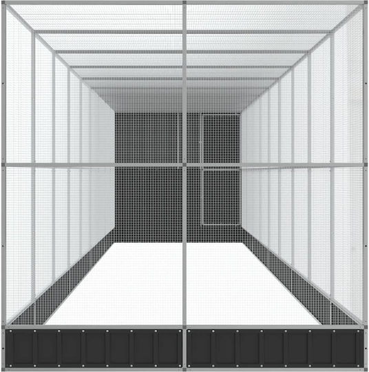 Cușcă extensibilă argintie 1037x203x216 cm oțel argintiu 1037 x 203 x 216 cm
