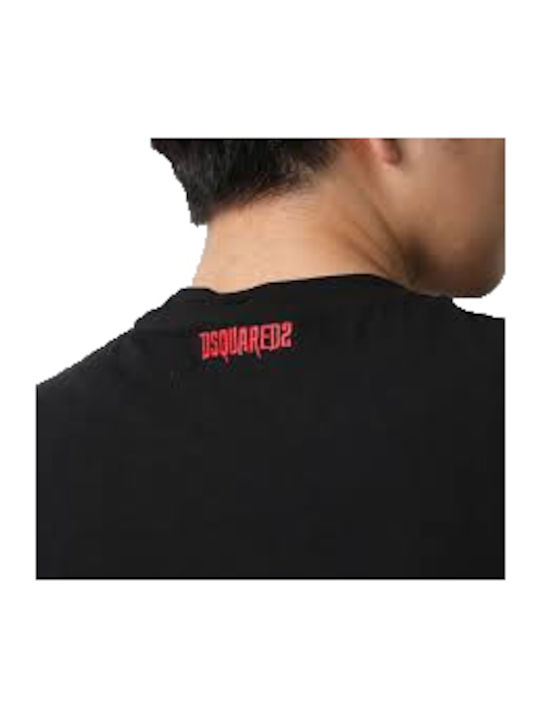 Dsquared2 T-shirt Bărbătesc cu Mânecă Scurtă Black