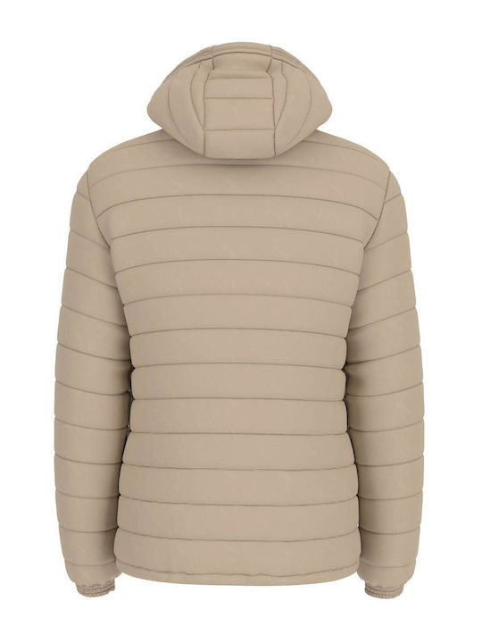 Guess Men's Winter Puffer Jacket Beige