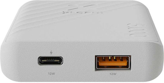 Xtorm Go2 Power Bank 5000mAh 12W με Θύρα USB-A και Θύρα USB-C Λευκό