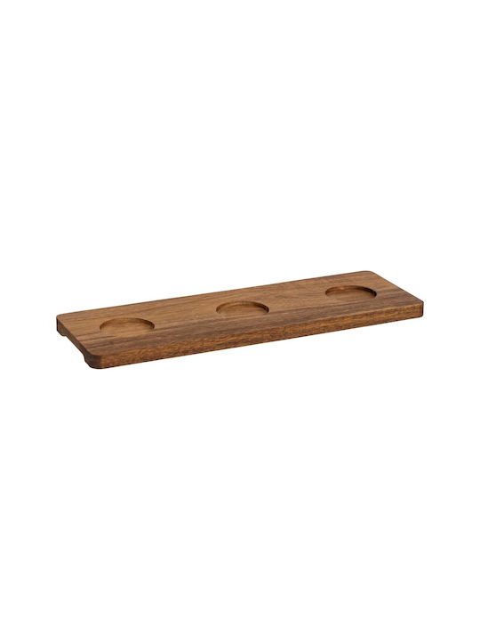 Κεραμική Ορντεβιέρα 3 Θέσεων Καφέ Ø37xY6cm Π37xΜ12.5xΥ6cm