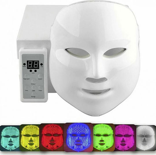 Led Μάσκα Φωτοθεραπείας Προσώπου 150 Λυχνίες 7 Χρώματα Αντιγήρανση Αναζωογόνηση