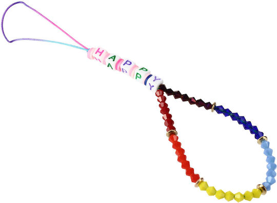 Phone Chain 25cm Happy Letter Beads Practical Multi-coloured
