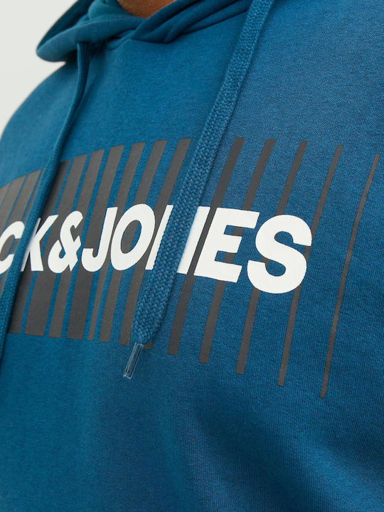 Jack & Jones Ανδρικό Φούτερ με Κουκούλα Μπλε Σκούρο