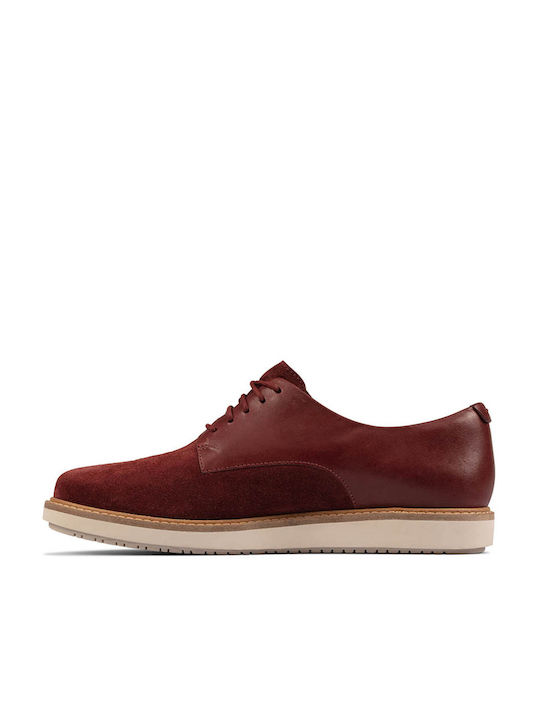 Clarks Women's Leather Oxford Shoes Red