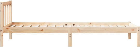 Einzelbett Aus Holz Braune Mit Lattenrost Für Matratze 80x210cm