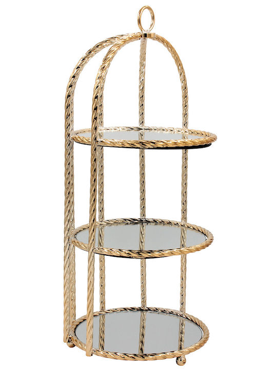 Keskor Metallic Dessert Tower Gold P22xL22xH50cm