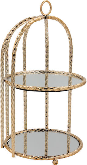 Keskor Μεταλλική Ορντεβιέρα Χρυσή Ø23xY40cm Π23xΜ40xΥ40cm