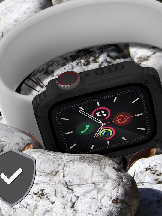 Complete Tempered Glass Screen Protector Apple Watch 6 5 4 Se 44mm Black