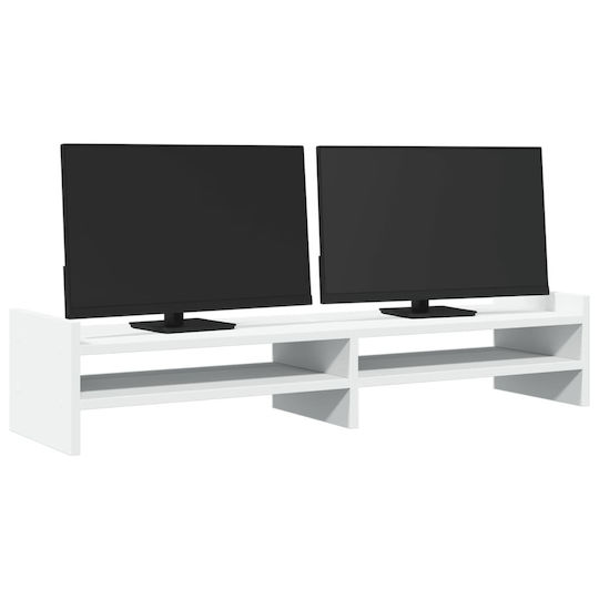 vidaXL Desktop Stand for 2 Monitors White (854787)