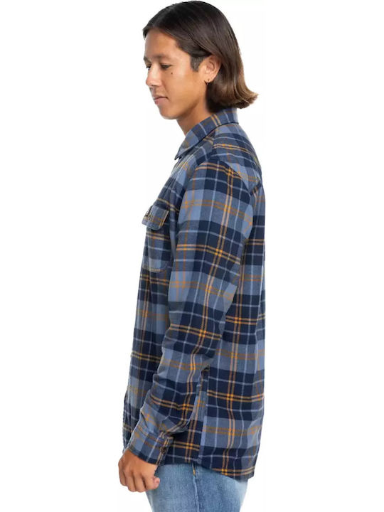 Cantwell Long-sleeved Flannel Shirt Checked Blue