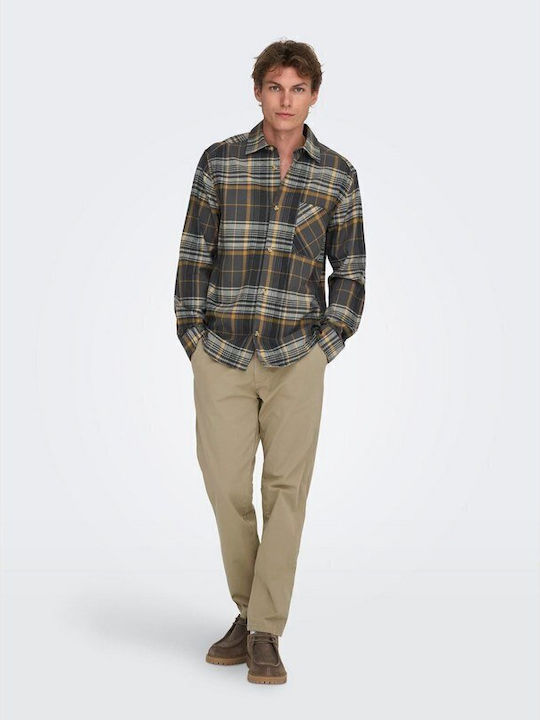 Μακρυμάνικo Overshirt Bistre 22030763