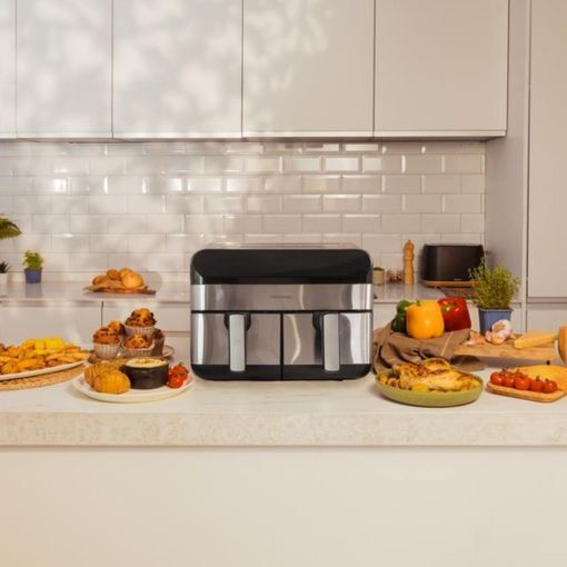 Cecotec Advance 9000 Heißluftfritteuse mit Doppel-Abnehmbarer Korb 9Es Silber