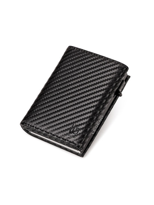 Legend Accessories Men's Card Wallet with Slide Mechanism Black