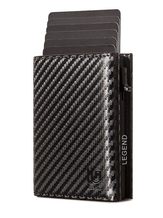 Men's Wallet Cards with Slide Mechanism Black