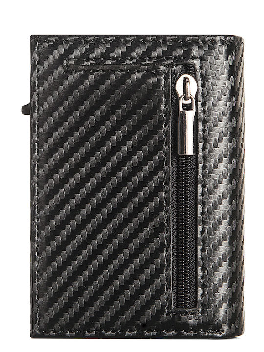 Men's Wallet Cards with Slide Mechanism Black