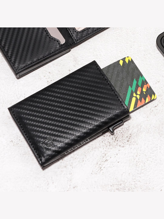 Men's Wallet Cards with RFID and Slide Mechanism Black