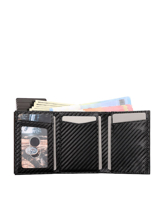 Men's Wallet Cards with Slide Mechanism Black