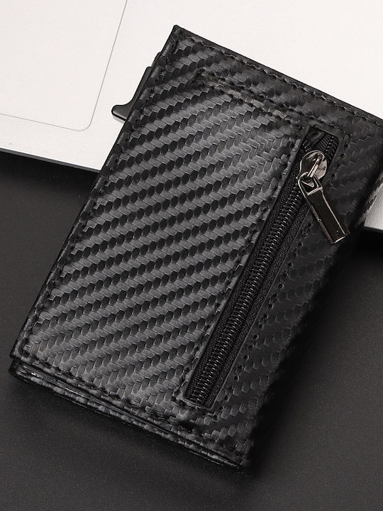 Men's Wallet Cards with Slide Mechanism Black