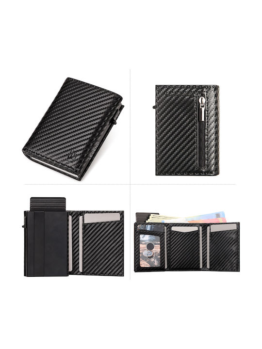 Men's Wallet Cards with Slide Mechanism Black