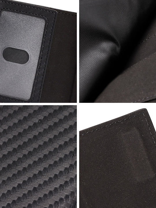 Men's Wallet Cards with RFID and Slide Mechanism Black