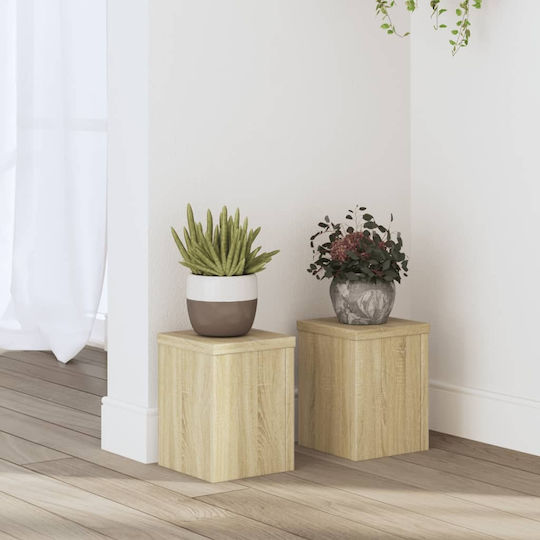 vidaXL Pflanzenständer Holz Beige 15cmx15cmx20cmcm. 2Stück