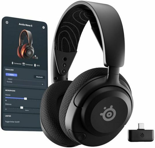 SteelSeries Arctis Nova 5 Wireless Over Ear Gaming Headset with Bluetooth Connectivity