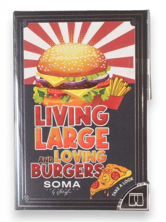 Мъжки боксерки Burger & Pizza Soma Blue Sb7331-Blue Мъжки боксерки Burger & Pizza Soma Blue Sb7331-Blue
