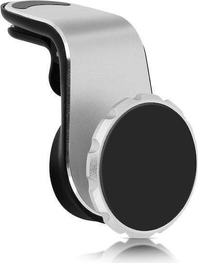 Smartphone Car Holder Magnetic System Ventilation Grille Attachment Silver