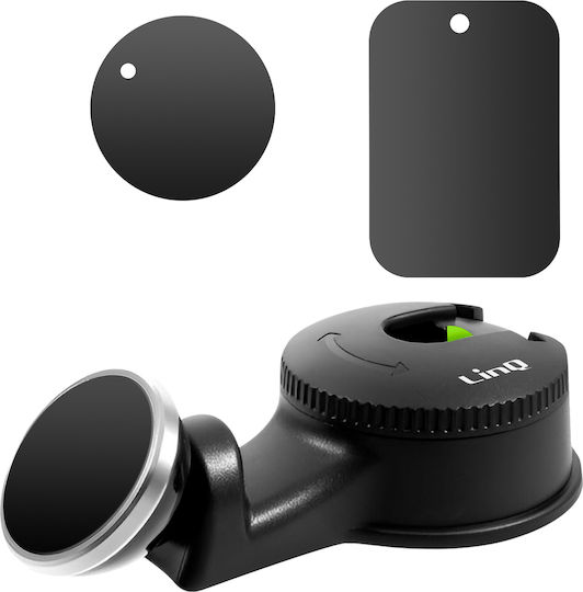 Магнитна стойка за смартфони за кола Linq за подглавник Черна
