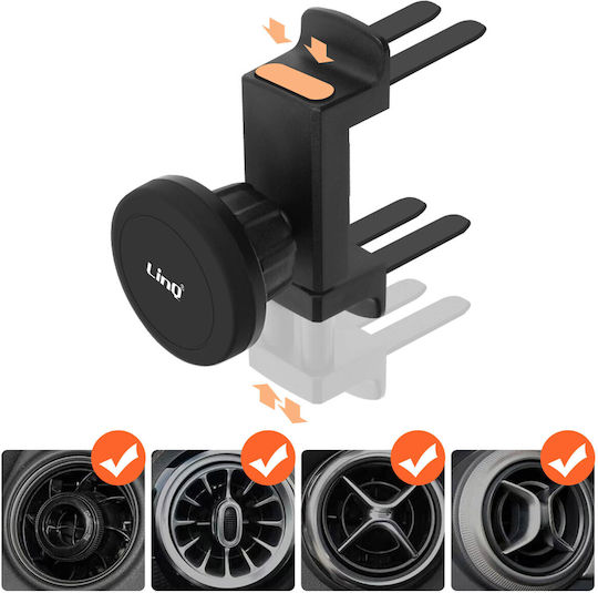 Suport Auto Linq Magsafe 15W pentru Ventilație, Rotund, Negru