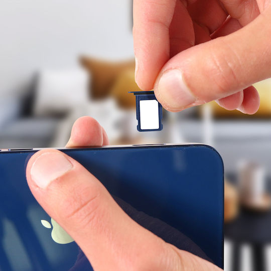 SIM-Kartenfach Apple iPhone 12 Mini Ersatz Nano-SIM-Steckplatz Blau