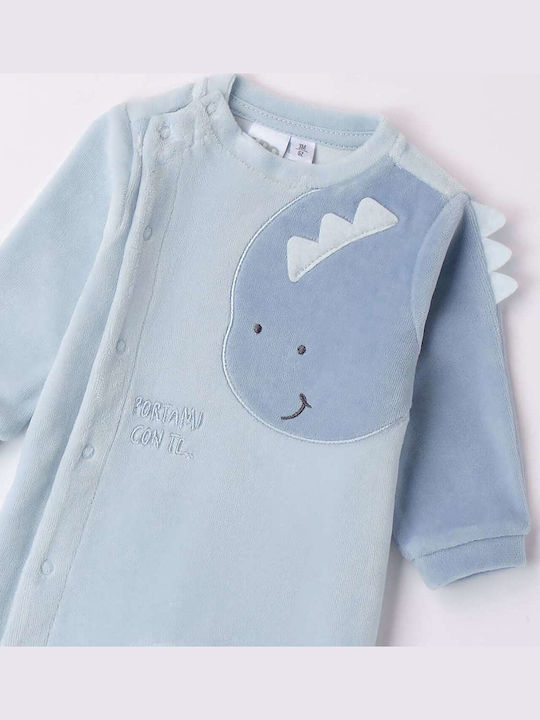 iDO Babystrampler Langärmliges Samt Light Blue