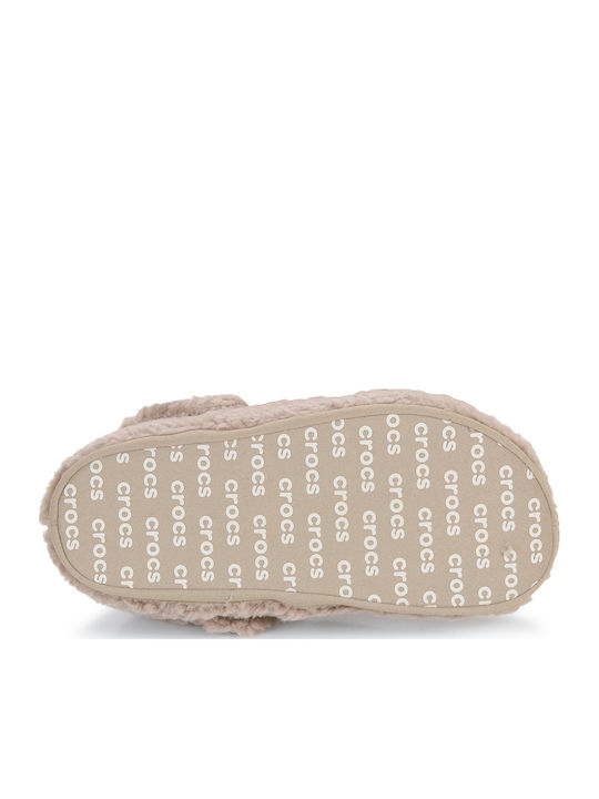 Classic Cozzzy Winter Women's Slippers with Fur Beige