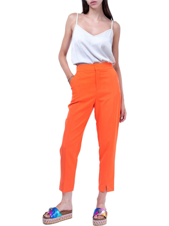 Damen Stoff Hose Orange