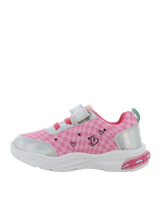 Barbie Παιδικά Sneakers Ανατομικά με Σκρατς & Φωτάκια Ασημί