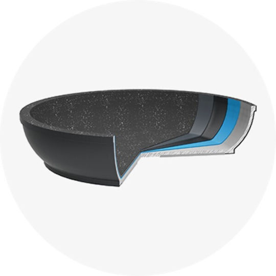 Pedrini Maori 1 Pan With Lid made of Aluminum with Stone Coating 32cm