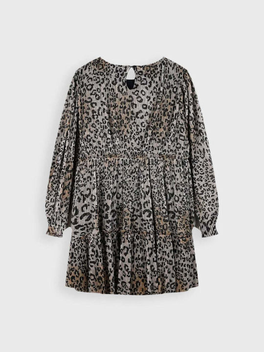 Energiers Kids Dress Animal Print Long Sleeve Embrime