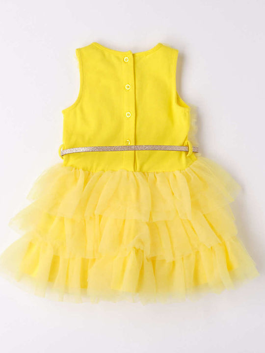 iDO Kids Dress Tulle Sleeveless Yellow