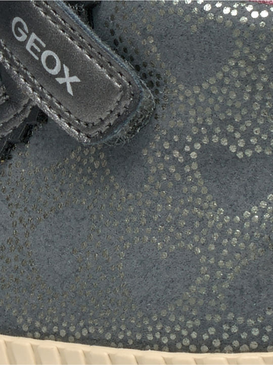Leather Kids Boots with Velcro Gray