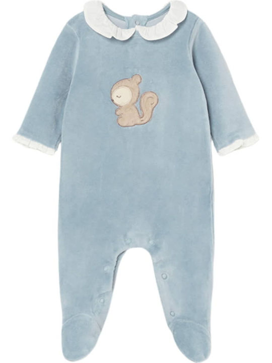 Mayoral Set Baby Strampler Samt Blue 2Stück