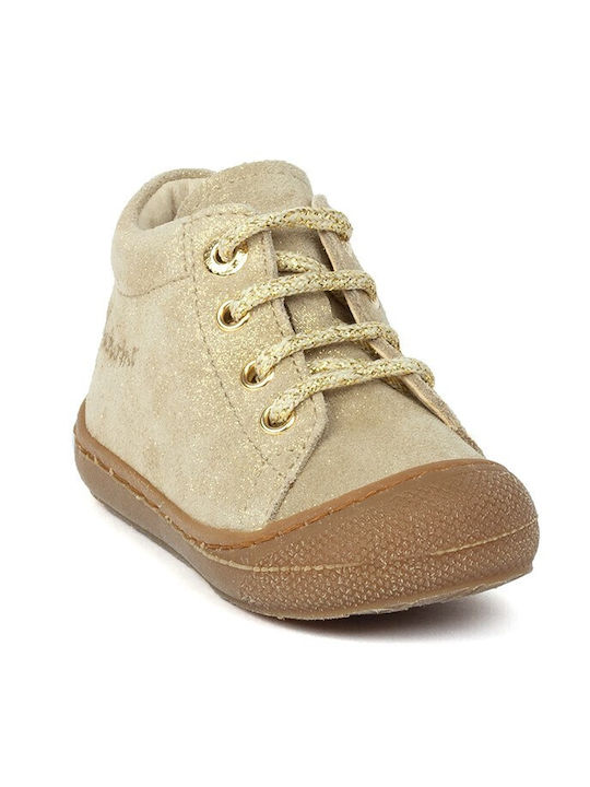 Naturino Cocoon Kids Leather Anatomic Boots with Lace Gold