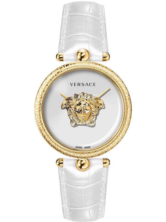 Versace Palazzo Ρολόι Μπαταρίας με Δερμάτινο Λουράκι