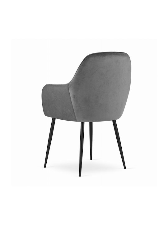 Stühle Speisesaal Gray And Black 1Stück 57.5x56.5x86.5cm