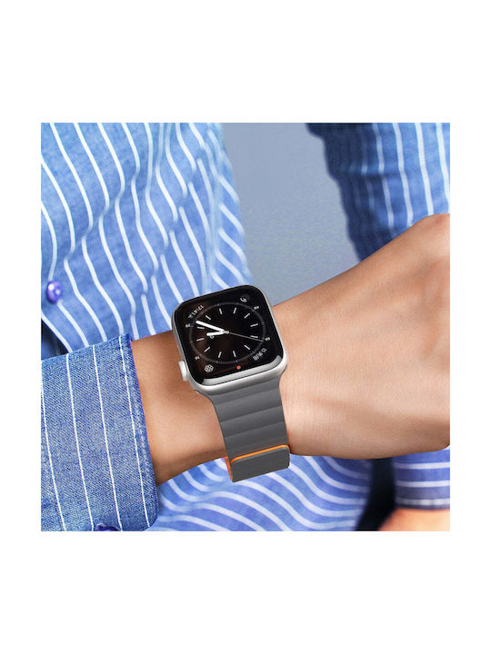 Dux Ducis Magnetic Λουράκι Σιλικόνης Grey / Orange (Apple Watch 38/40/41mm)