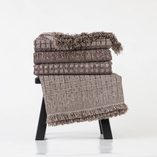 Borea Solana Ριχτάρι Τριθέσιου Καναπέ Chenille 180x300εκ. Καφέ